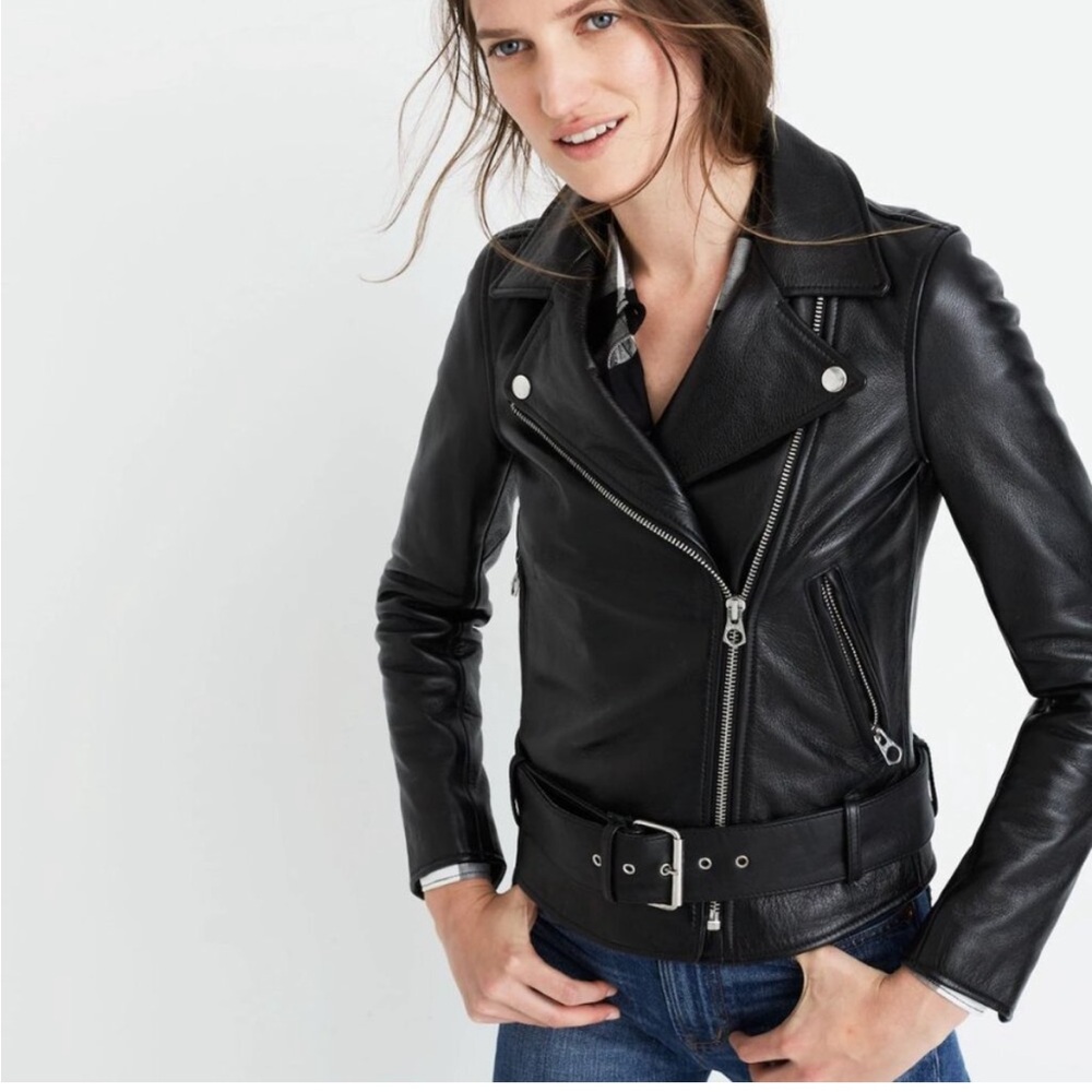 Madewell Black Leather Moto Jacket - Picture 9 of 10